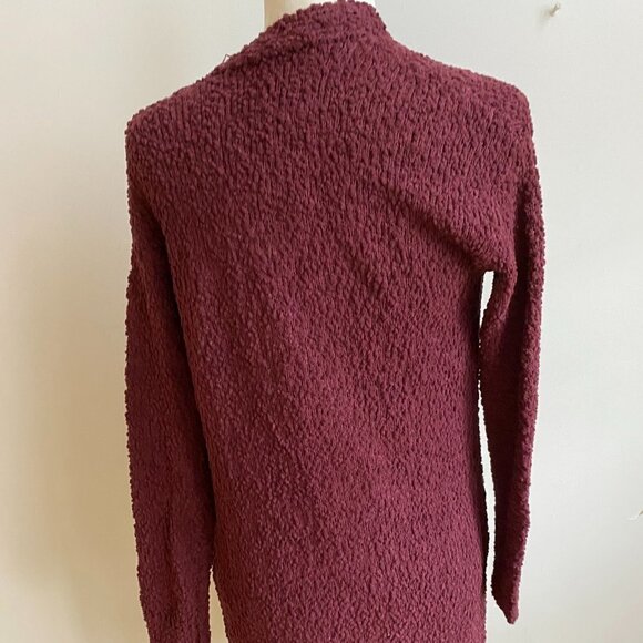 BOBBEAU BNWT Burgundy Boucle Cardigan Pockets - Picture 6 of 9